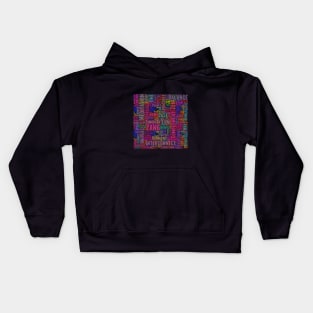 Yin Yan Interconnect Pattern Text Word Cloud Kids Hoodie